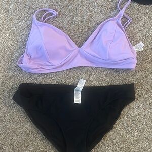 Women's Lavender and Black Women's Bikini Set from old navy